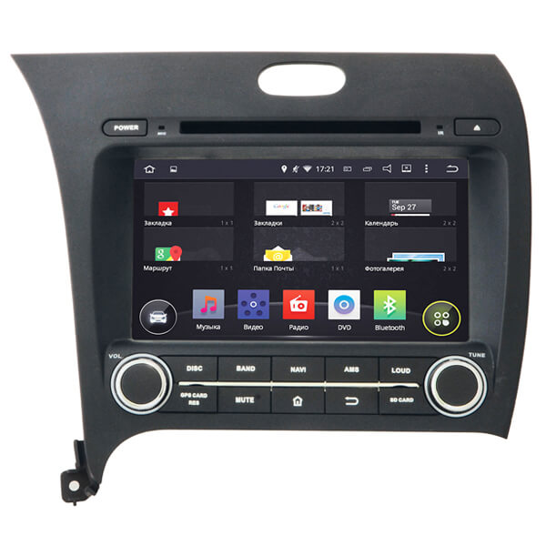 Штатная автомагнитола на андроиде 4.4.4 Kia Cerato (2013 - 2018) с GPS-навигацией и Bluetooth Incar AHR-1894